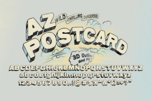 AZ Postcard 3D: The Hand-Drawn Superhero Font with Dimension