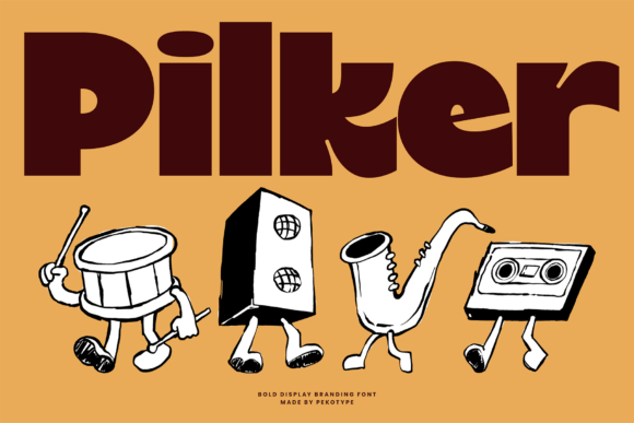 Pilker: The Bold Retro Font for Cheerful Branding