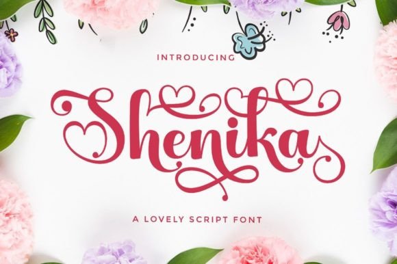 Shenika Font: A Playful Typeface with Connecting Hearts
